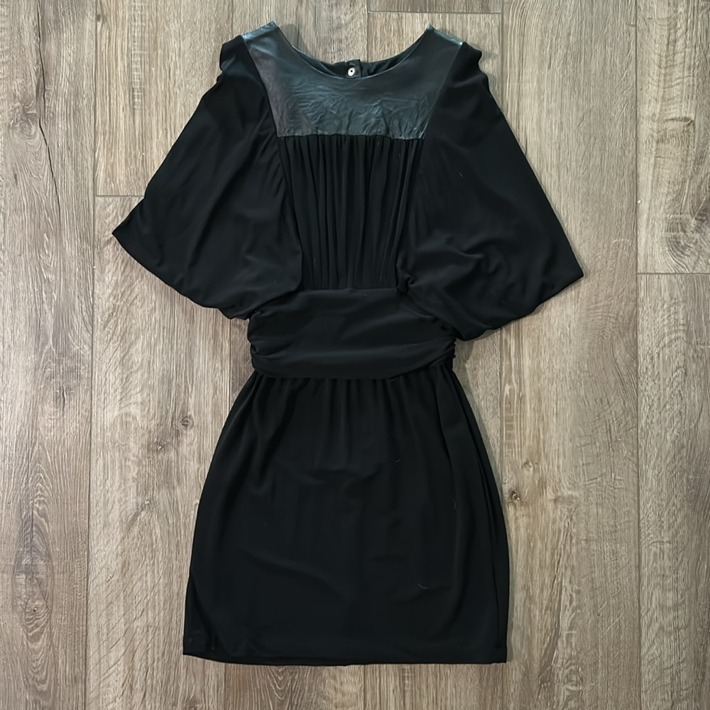 CUT25 by Yigal Azrouel Elegant Leather & Stretch Mini Dress